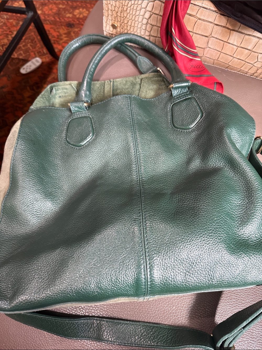 Green Leather Tote Bag – Classic Women's Handbag